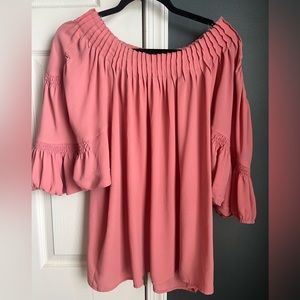 Flowy wide shoulder blouse